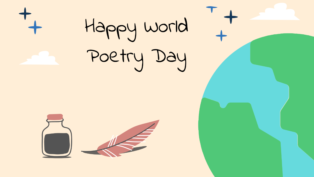 Happy World Poetry Day Background Template