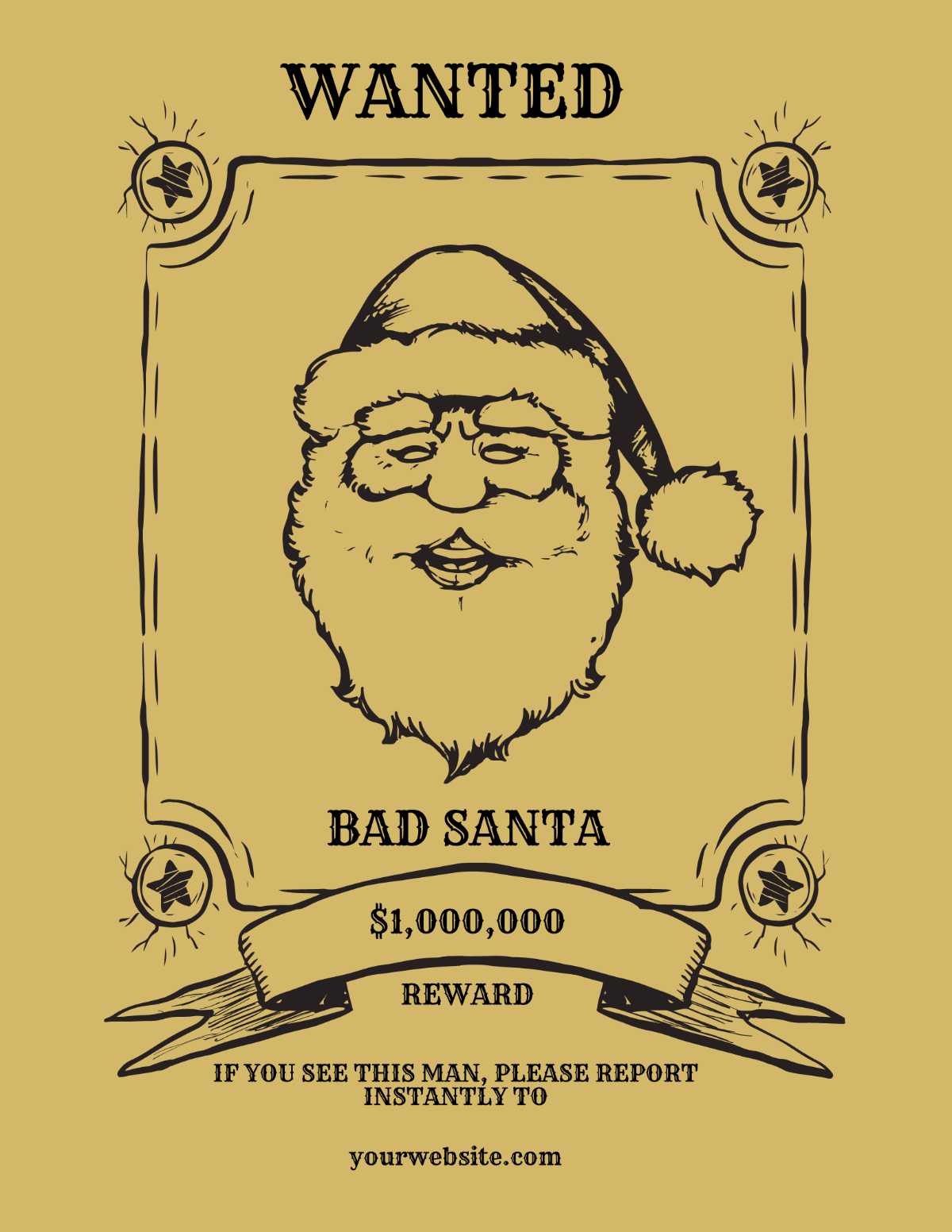 Free Wanted Bad Santa Flyer Template