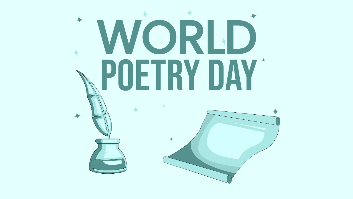 World Poetry Day Banner Background Template
