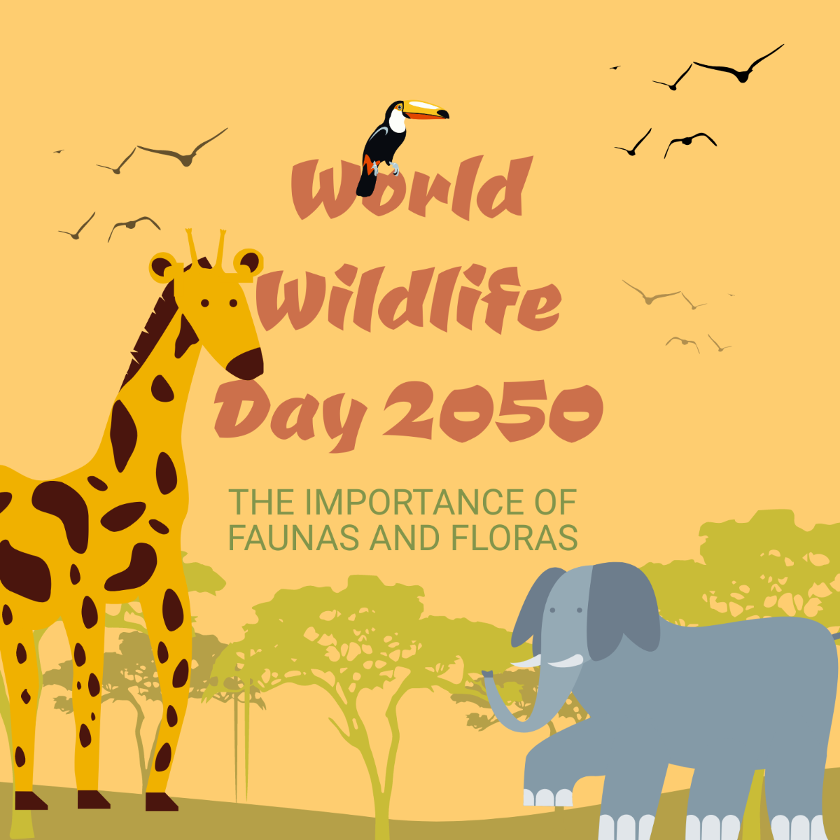 World Wildlife Day WhatsApp Post Template
