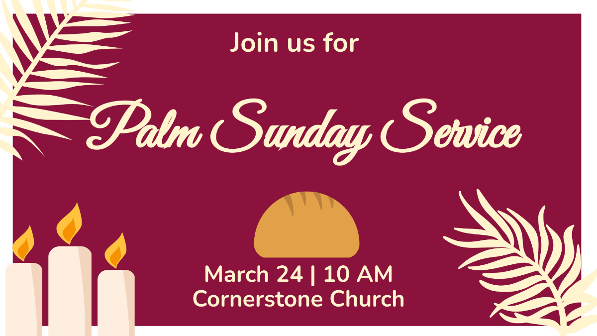 Free Palm Sunday Invitation Background Template