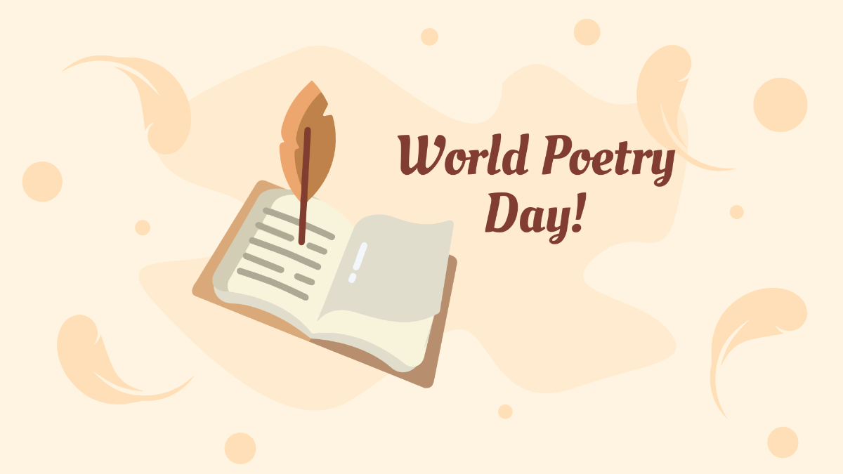 World Poetry Day Cartoon Background Template