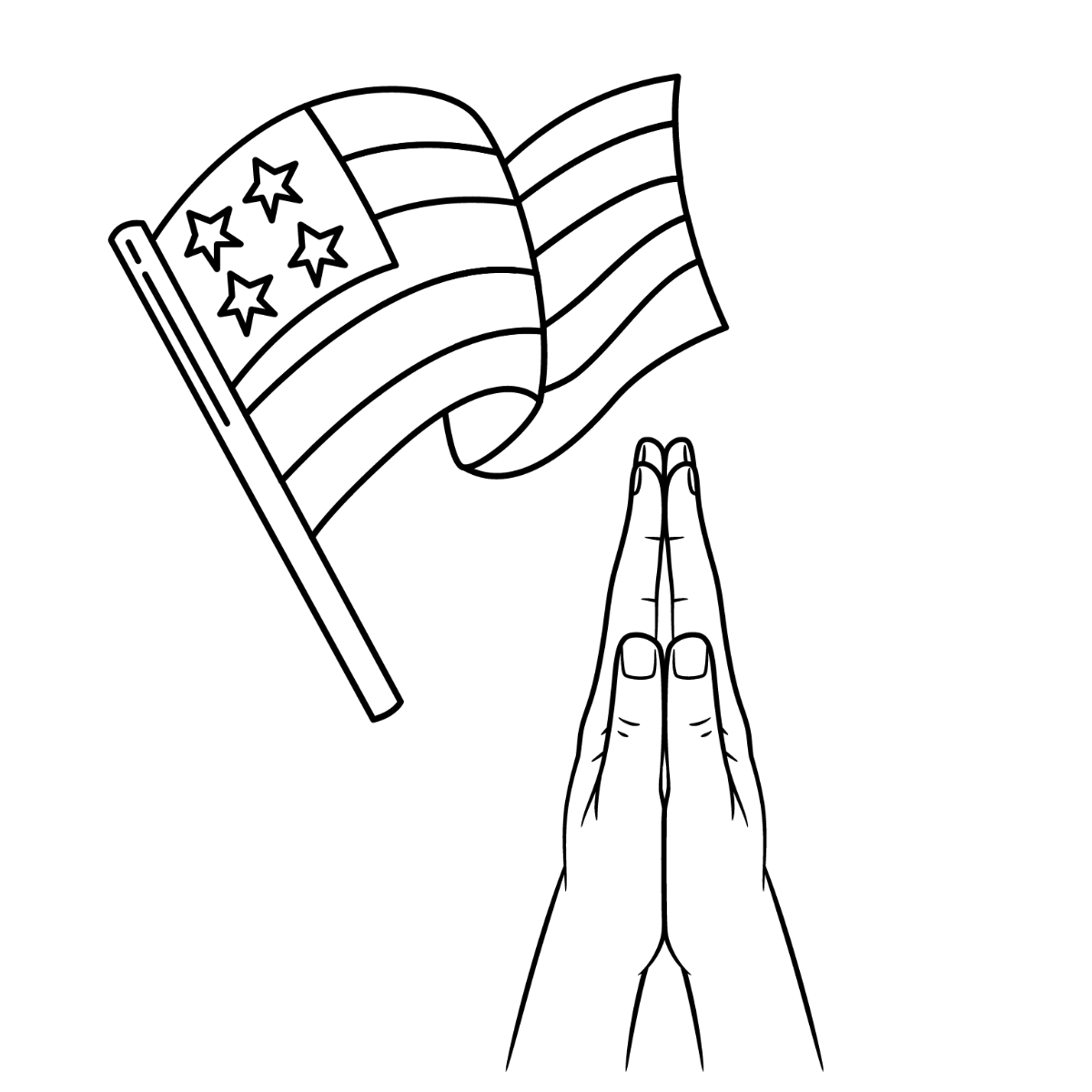 National Day of Prayer Drawing Vector Template