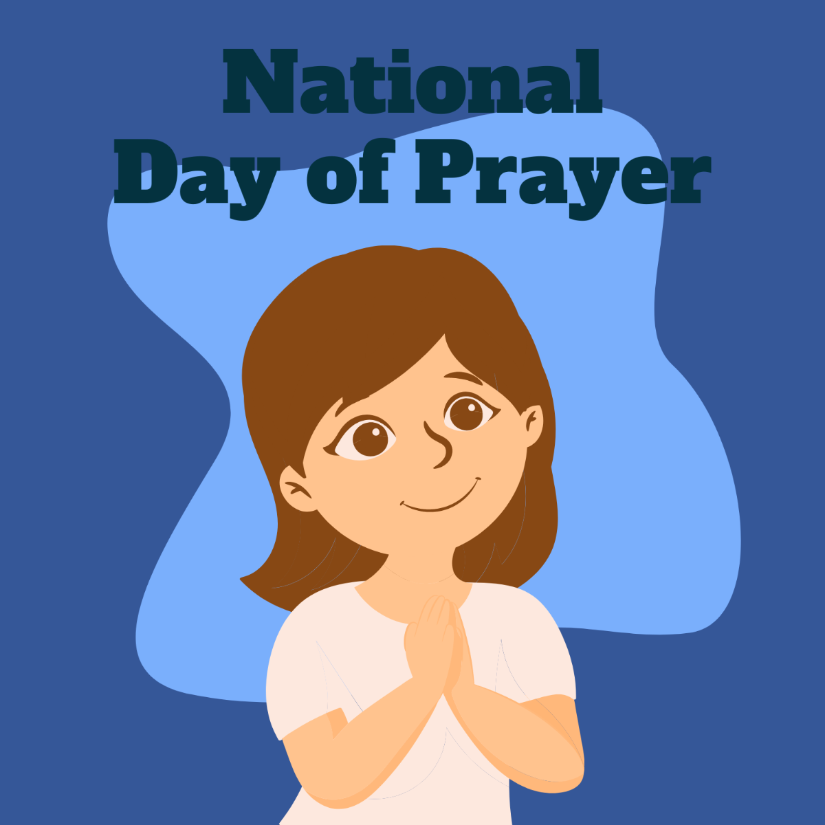 National Day of Prayer Cartoon Vector Template