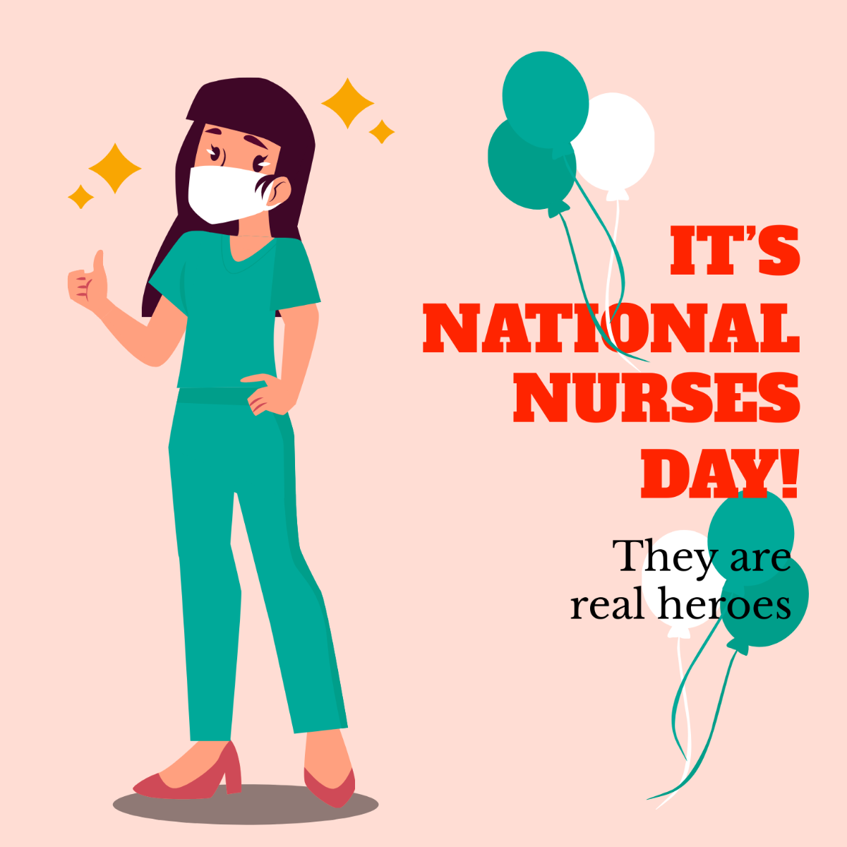 Free National Nurses Day Wishes Vector Template