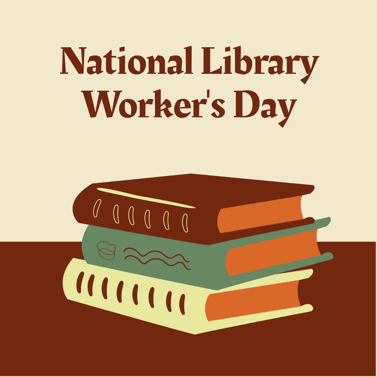National Library Workers Day Celebration Vector Template