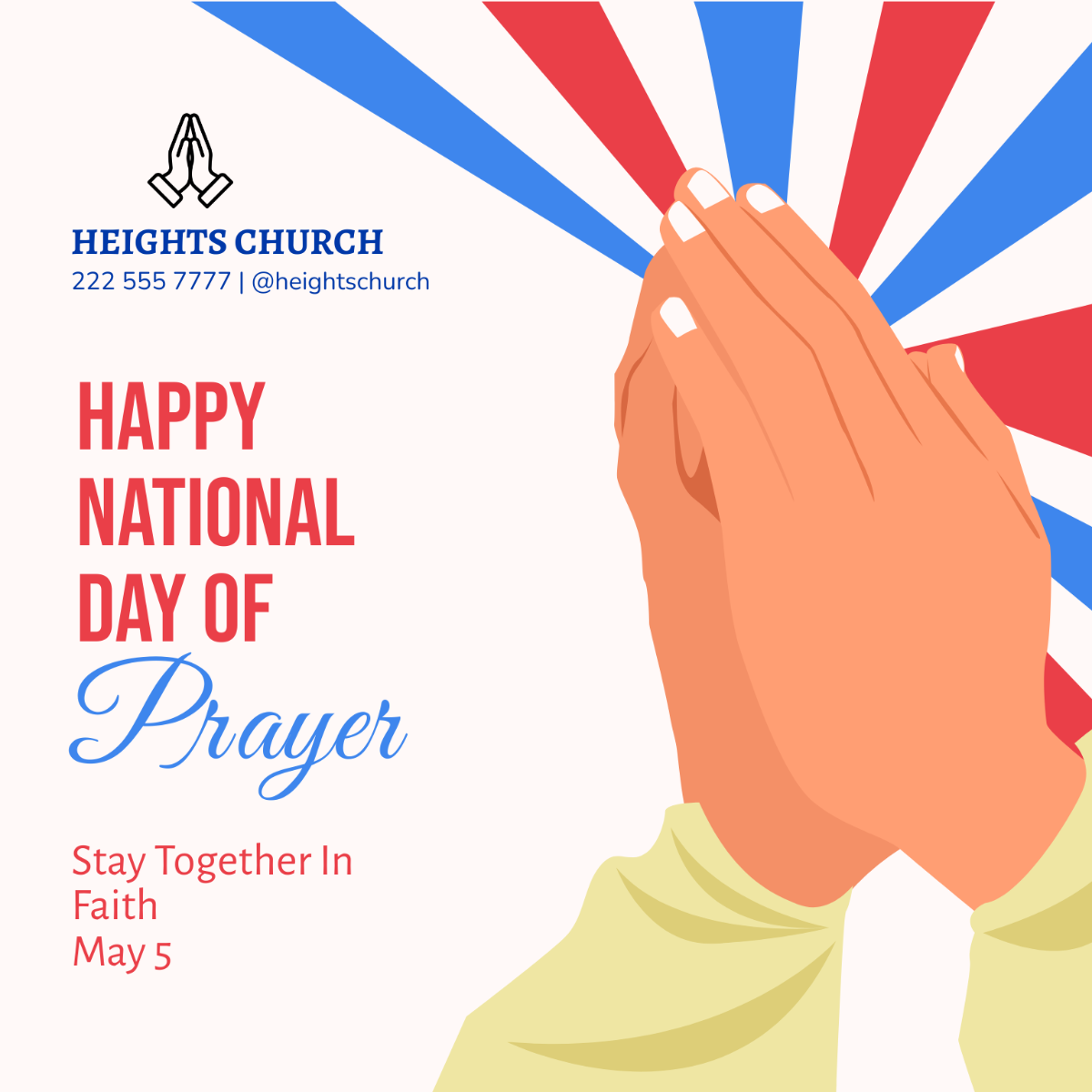 National Day of Prayer Flyer Vector