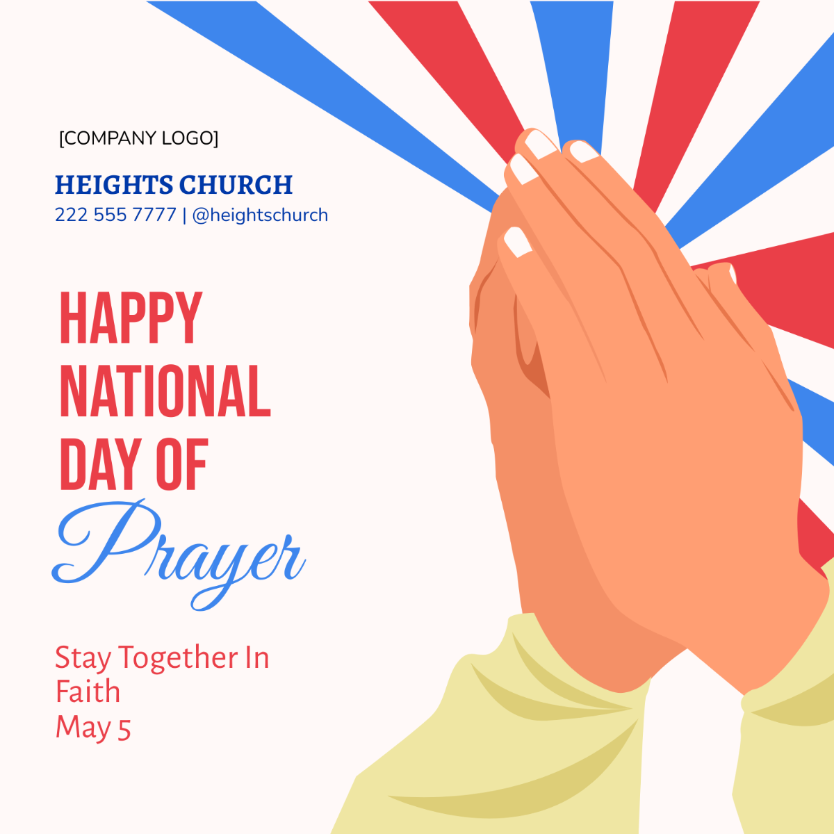 National Day of Prayer Flyer Vector Template