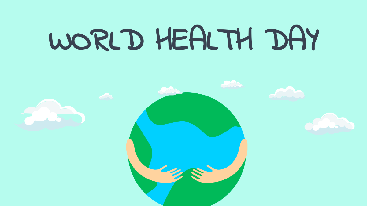 World Health Day Cartoon Background Template