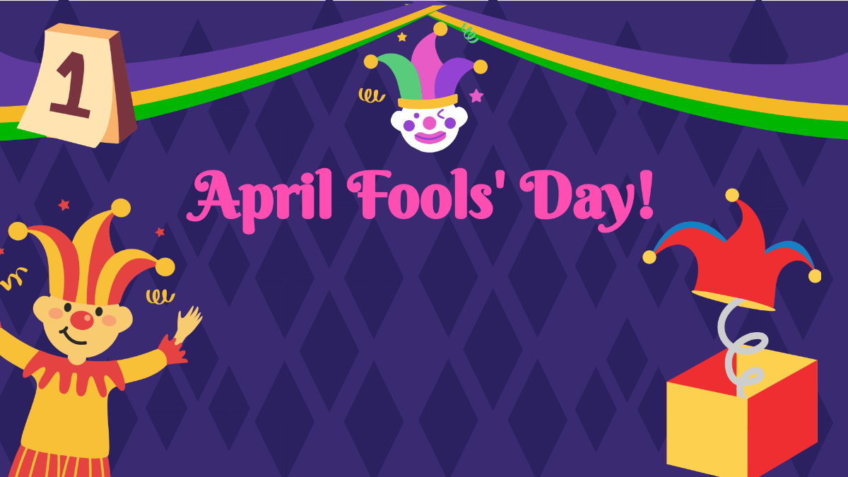 April Fools' Day Drawing Background Template