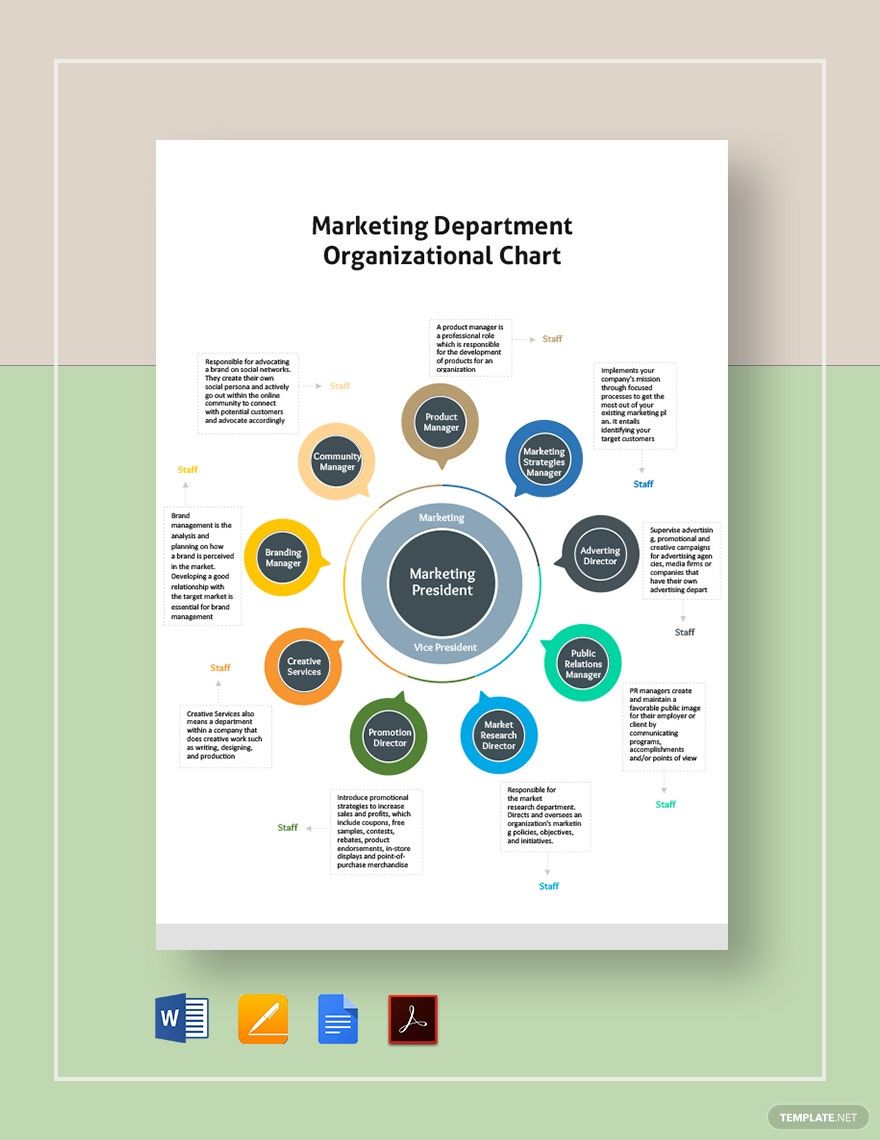 Marketing Department Organizational Chart Template