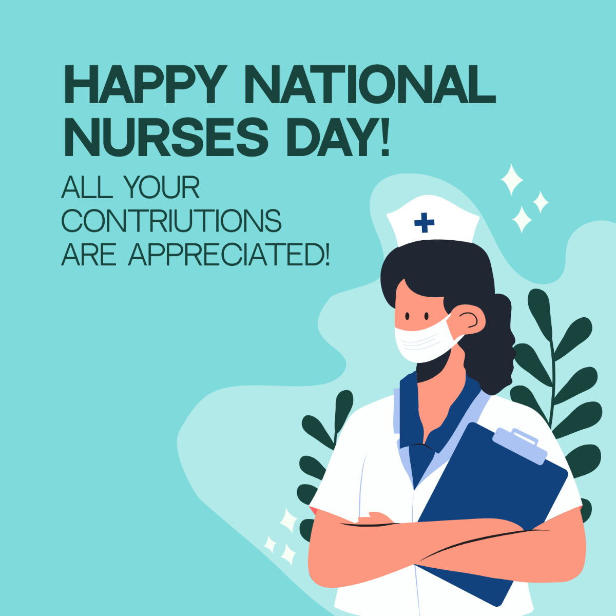 Free National Nurses Day Greeting Card Vector Template