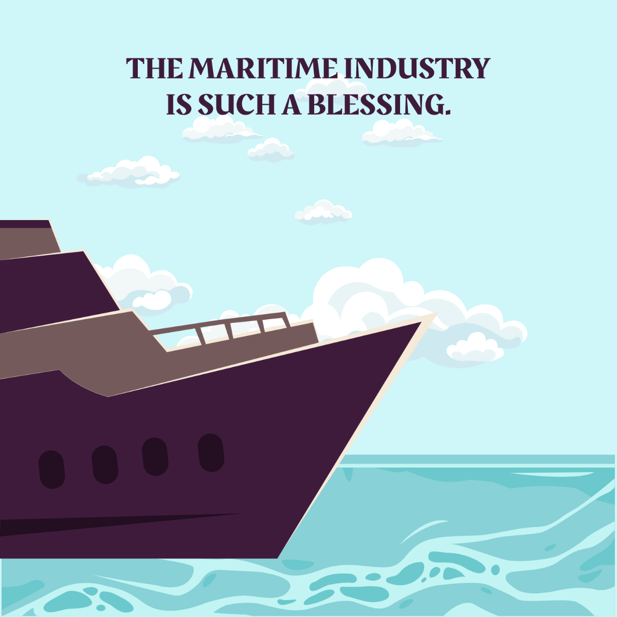 National Maritime Day Quote Vector Template