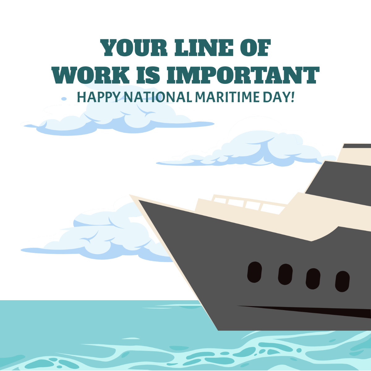 National Maritime Day Greeting Card Vector Template