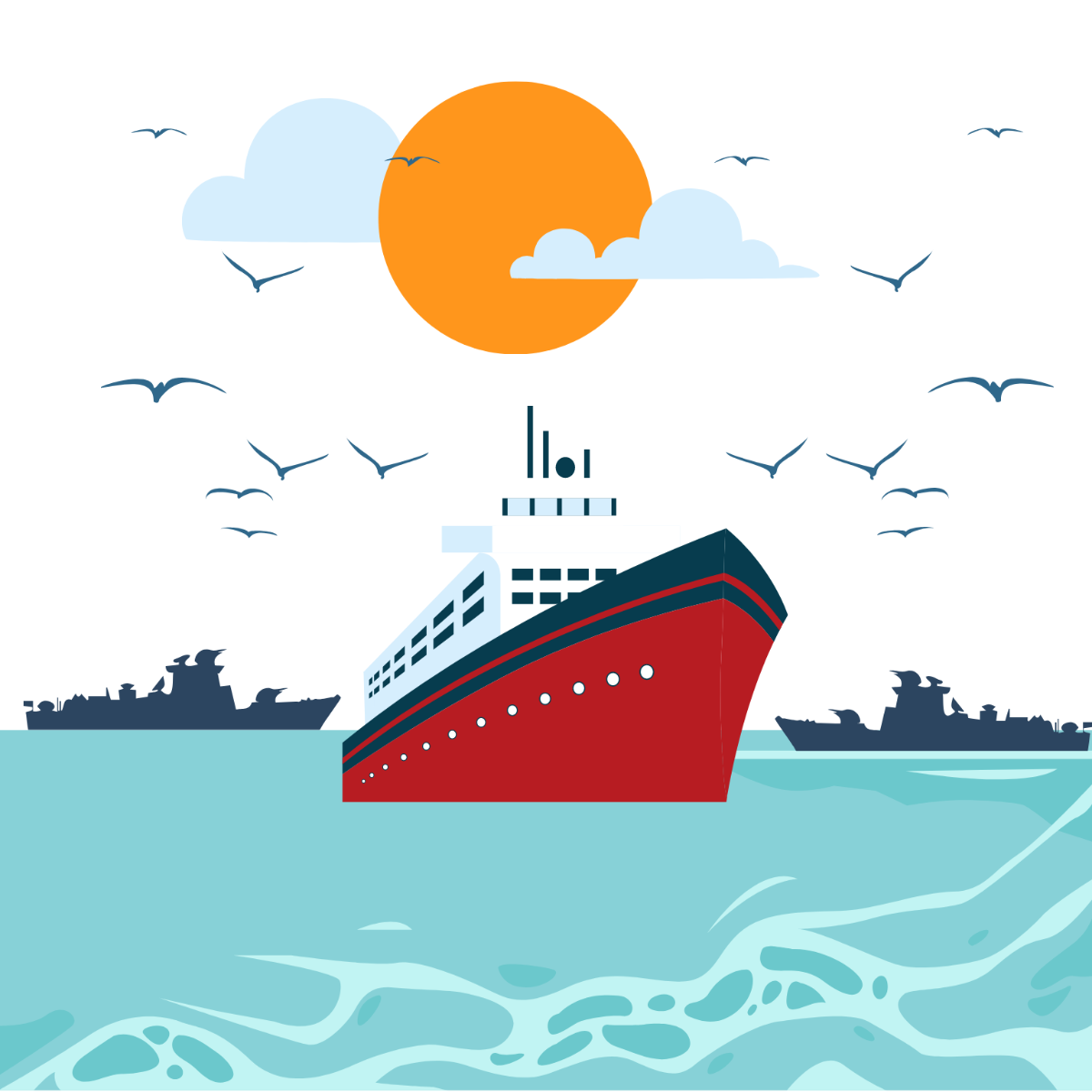 National Maritime Day Illustration Template