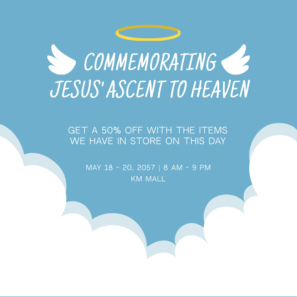 Ascension Day Flyer Vector Template