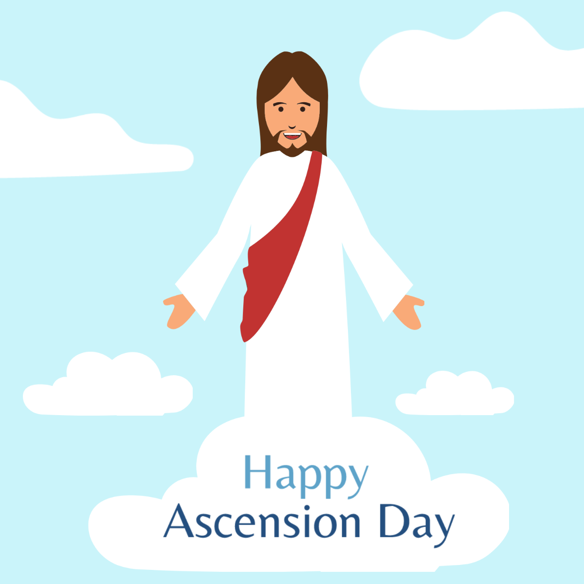 Happy Ascension Day Illustration Template