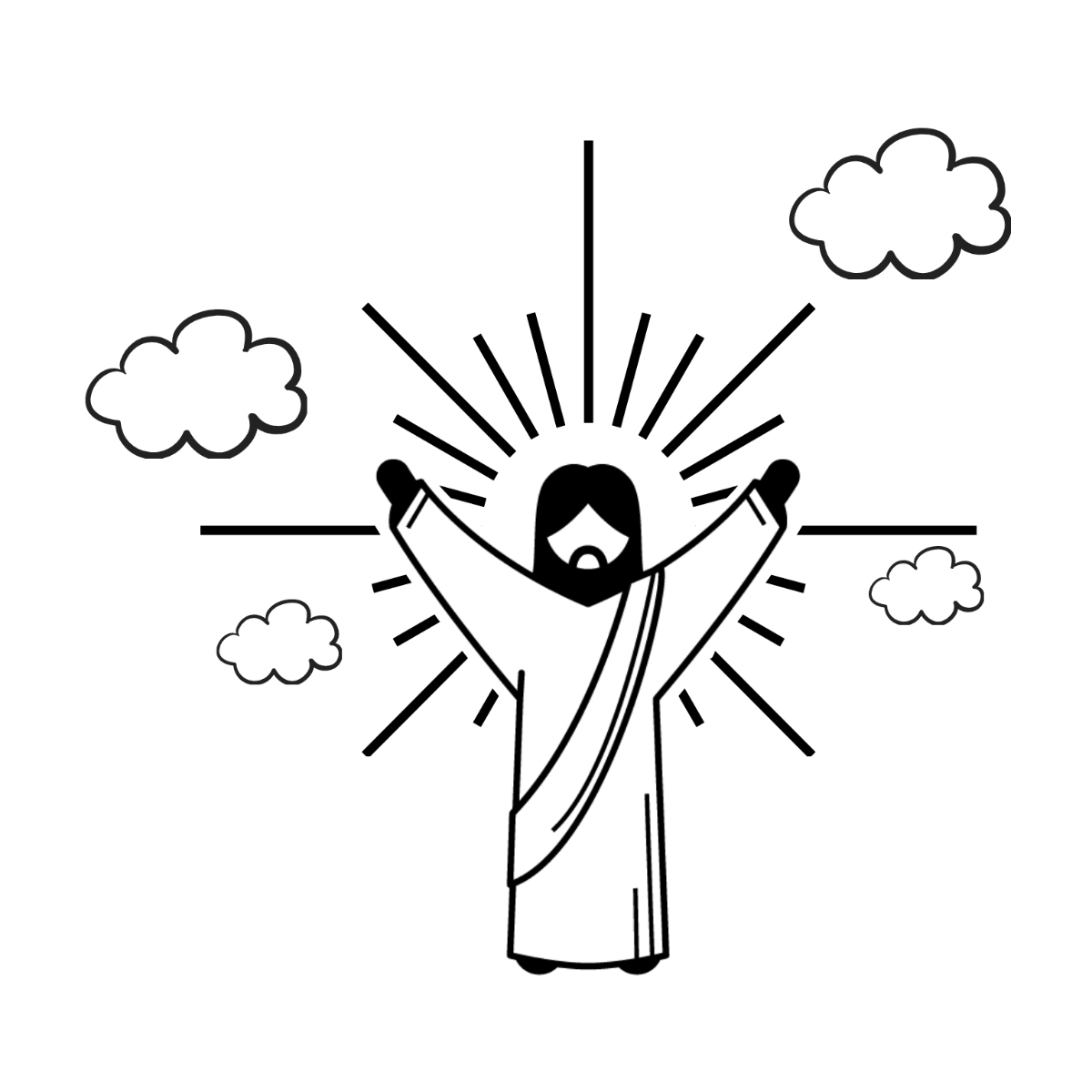 Free Ascension Day Drawing Vector Template