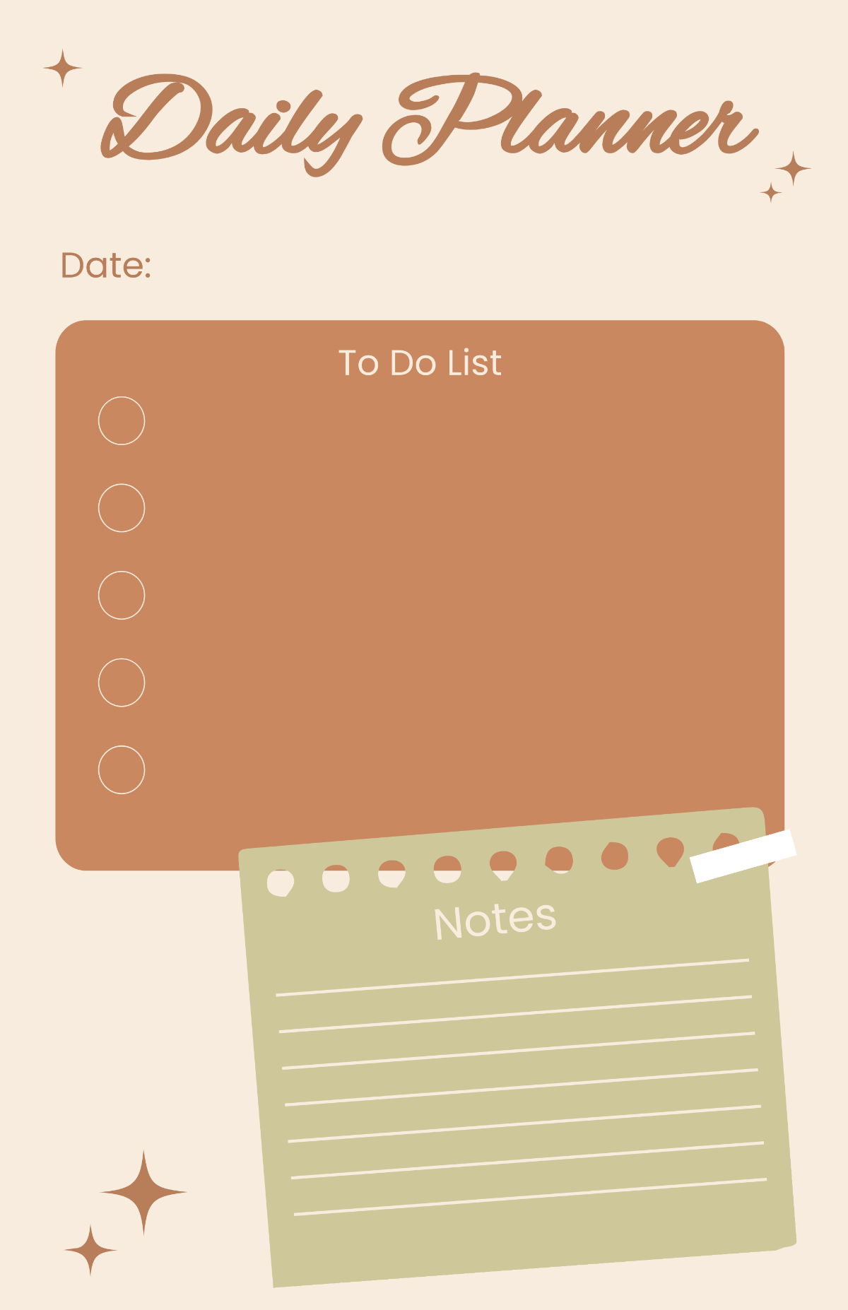 Small Desk Pad Planner Template