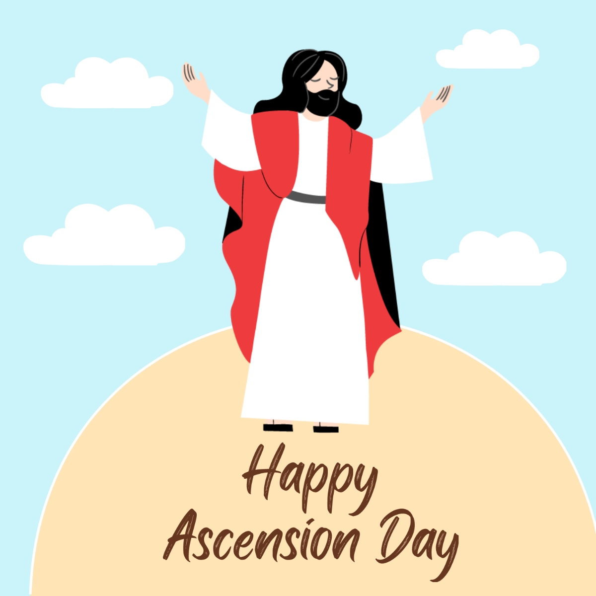 Happy Ascension Day Vector Template