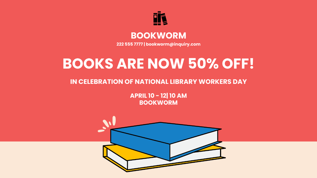 National Library Workers Day Flyer Background