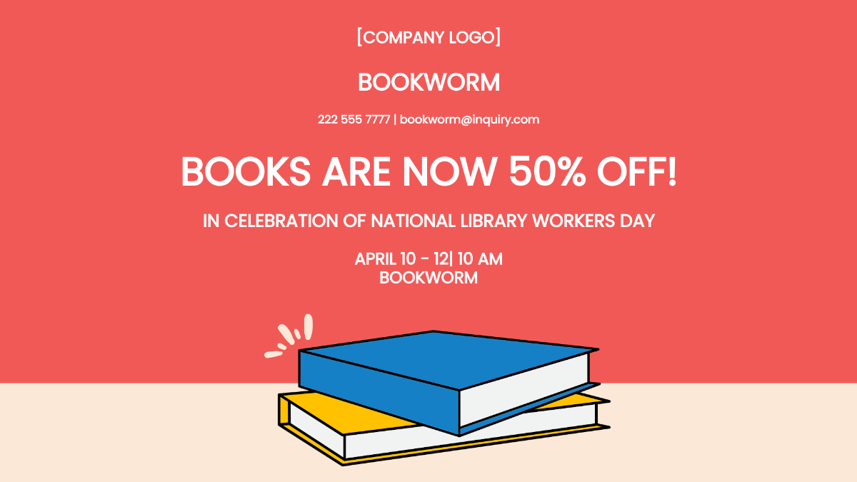 National Library Workers Day Flyer Background Template