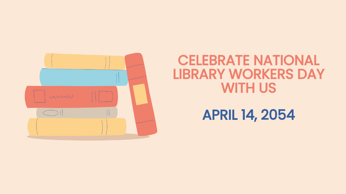 National Library Workers Day Invitation Background Template