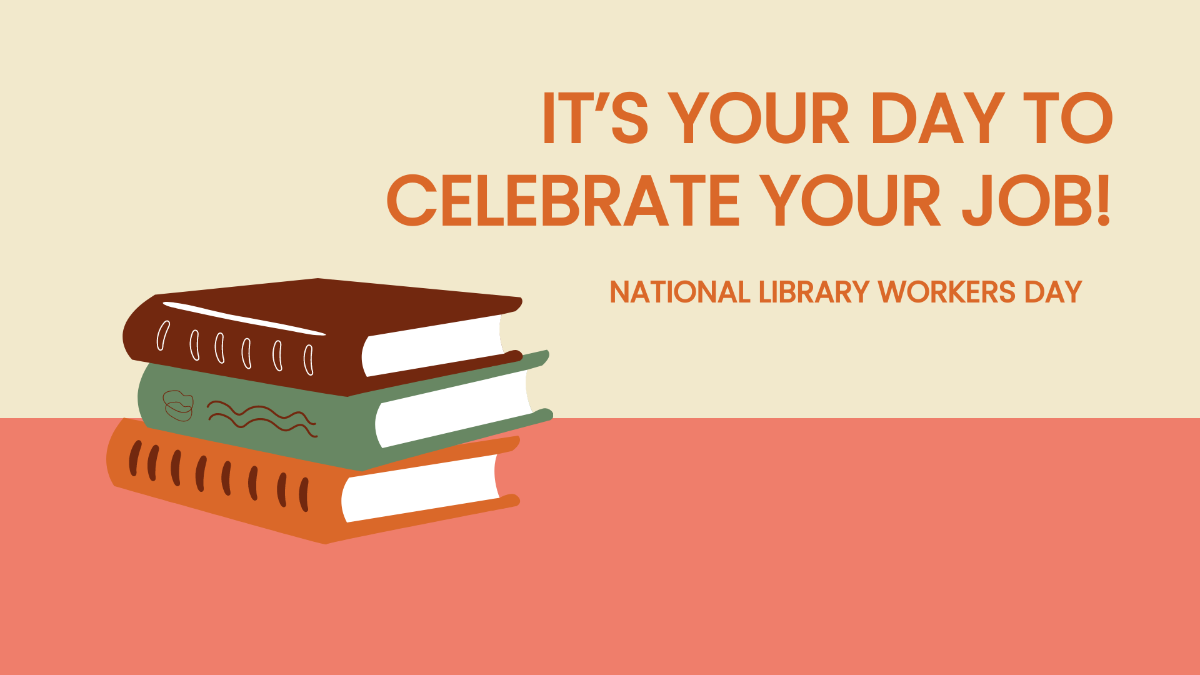 National Library Workers Day Greeting Card Background Template