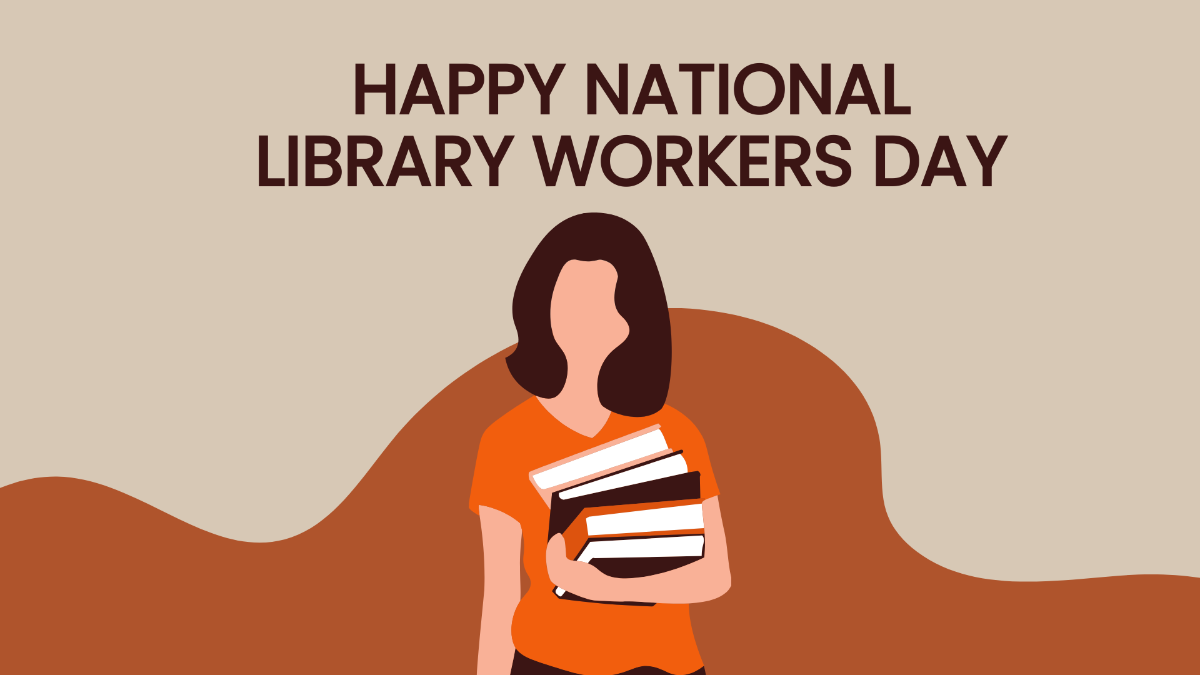 Happy National Library Workers Day Background Template
