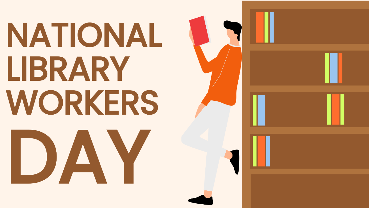 National Library Workers Day Wallpaper Background Template