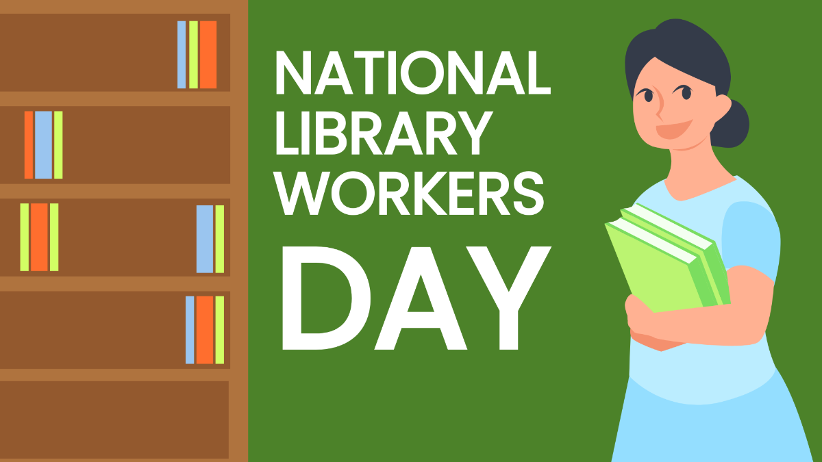 National Library Workers Day Vector Background Template