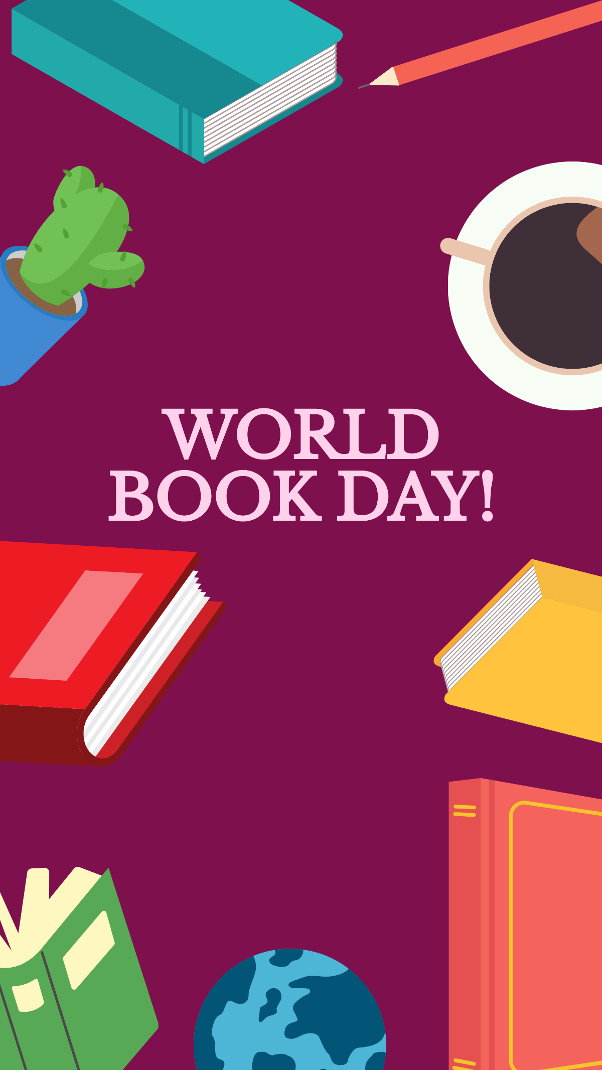 World Book Day iPhone Background Template
