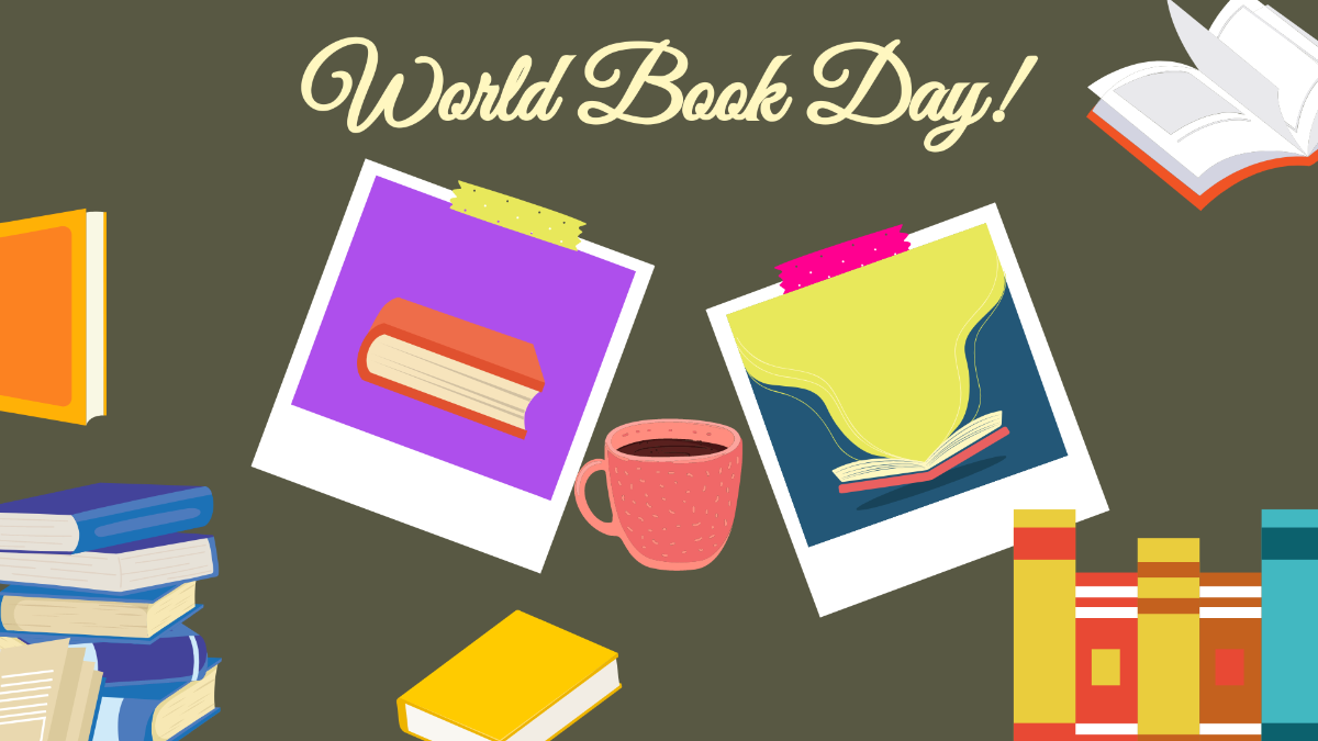 World Book Day Image Background Template