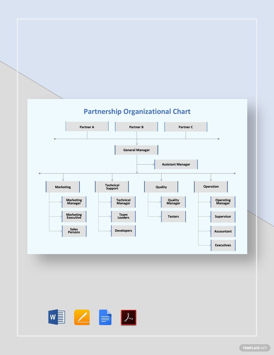 Partnership Organizational Chart Template in PDF, Word, Pages, Google ...