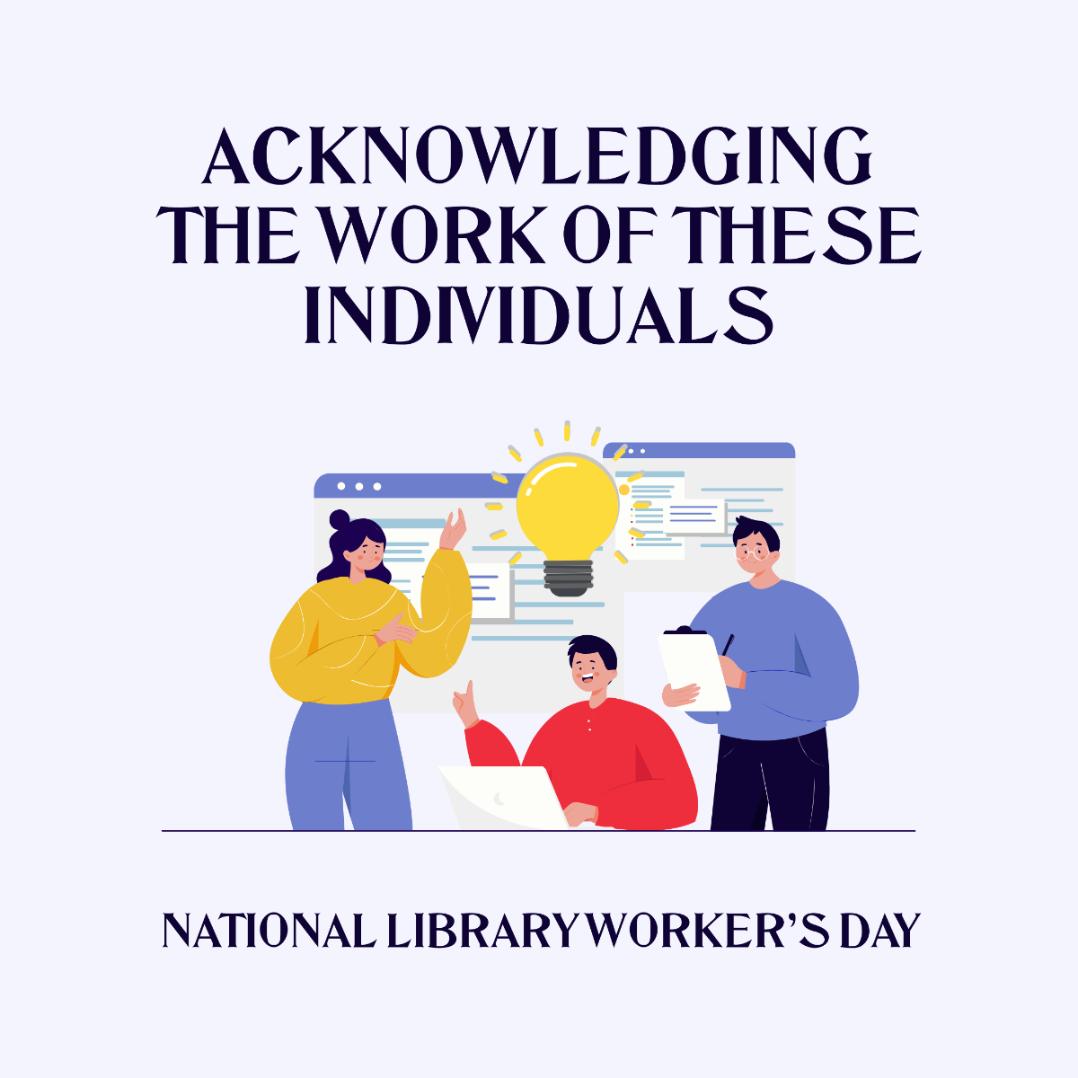 National Library Workers Day Instagram Post Template