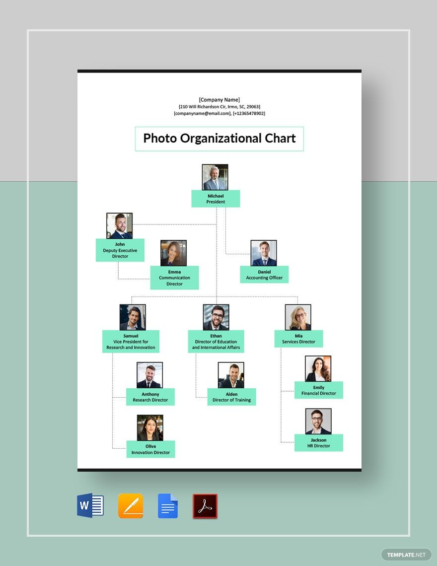 Photo Organizational Chart Template