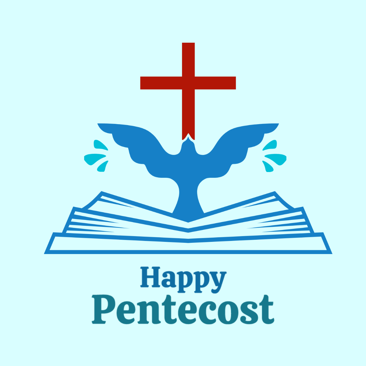 Free Happy Pentecost Illustration Template