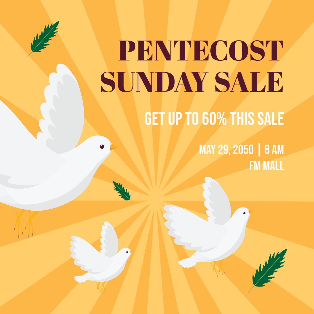 Pentecost Flyer Vector Template