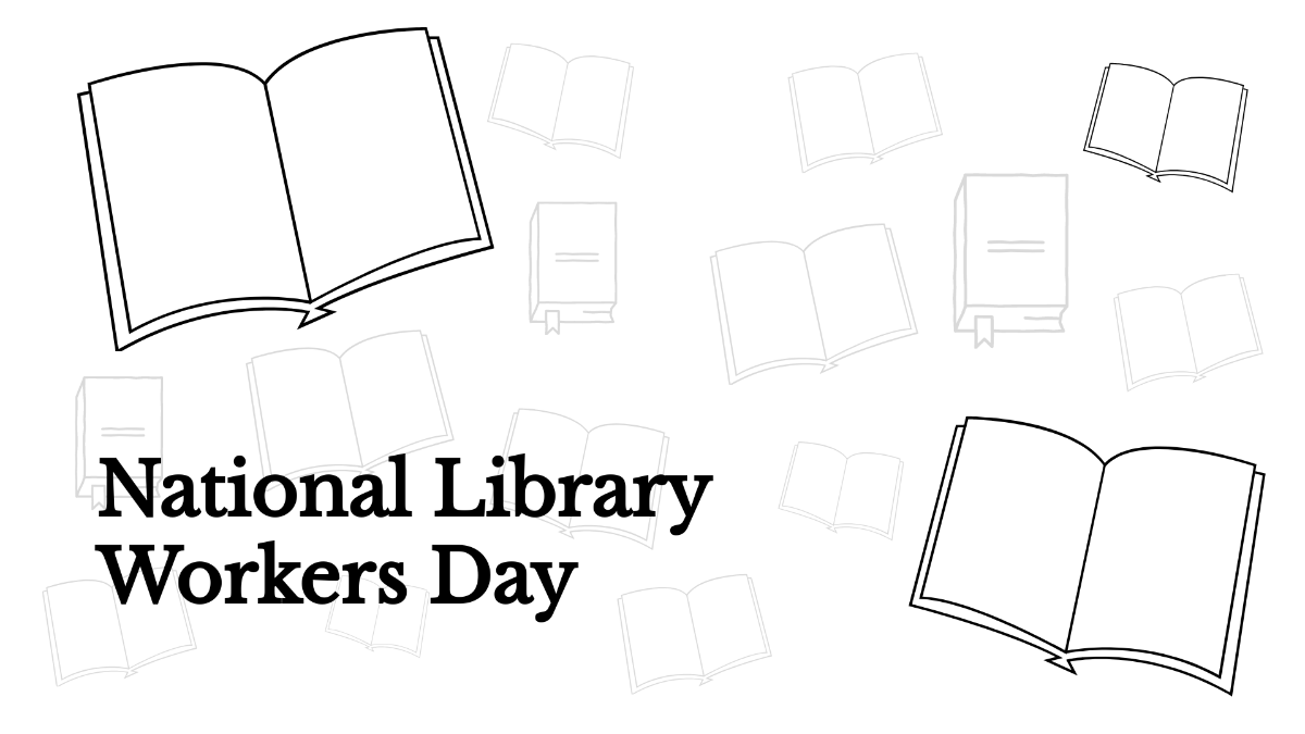 National Library Workers Day Drawing Background Template