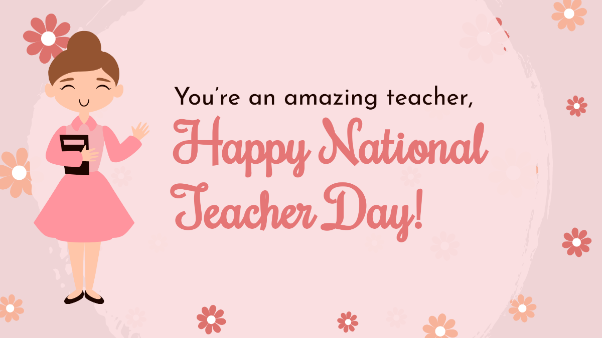 National Teacher Day Wishes Background Template