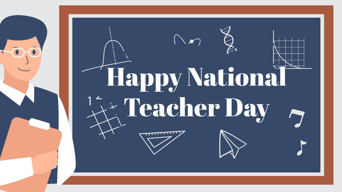 Happy National Teacher Day Background Template