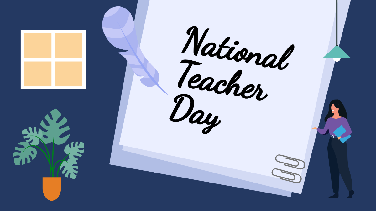National Teacher Day Wallpaper Background Template