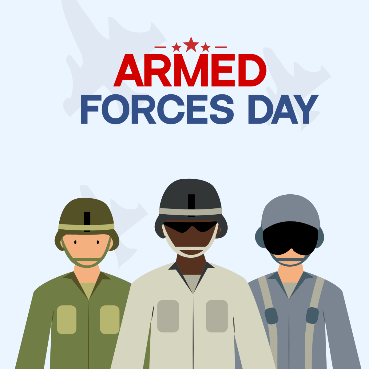Armed Forces Day Illustration Template