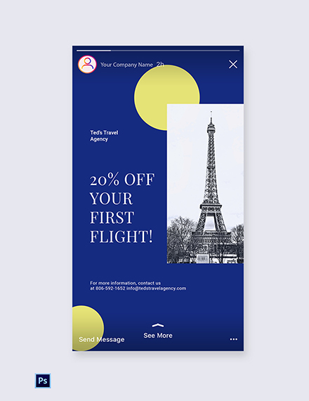 Free Simple Travel Agency Instagram Story Template to Edit Online