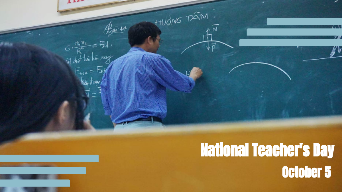 National Teacher Day Photo Background Template