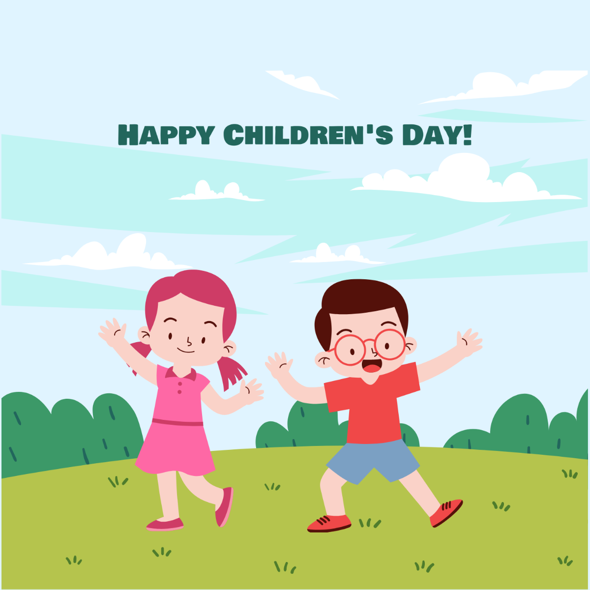 Free Happy Children's Day Illustration Template