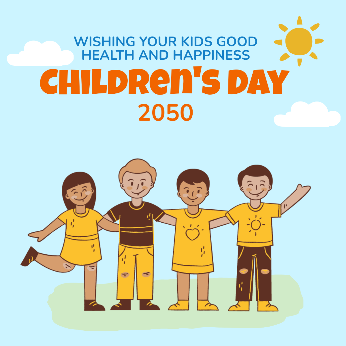 Children's Day Wishes Vector Template