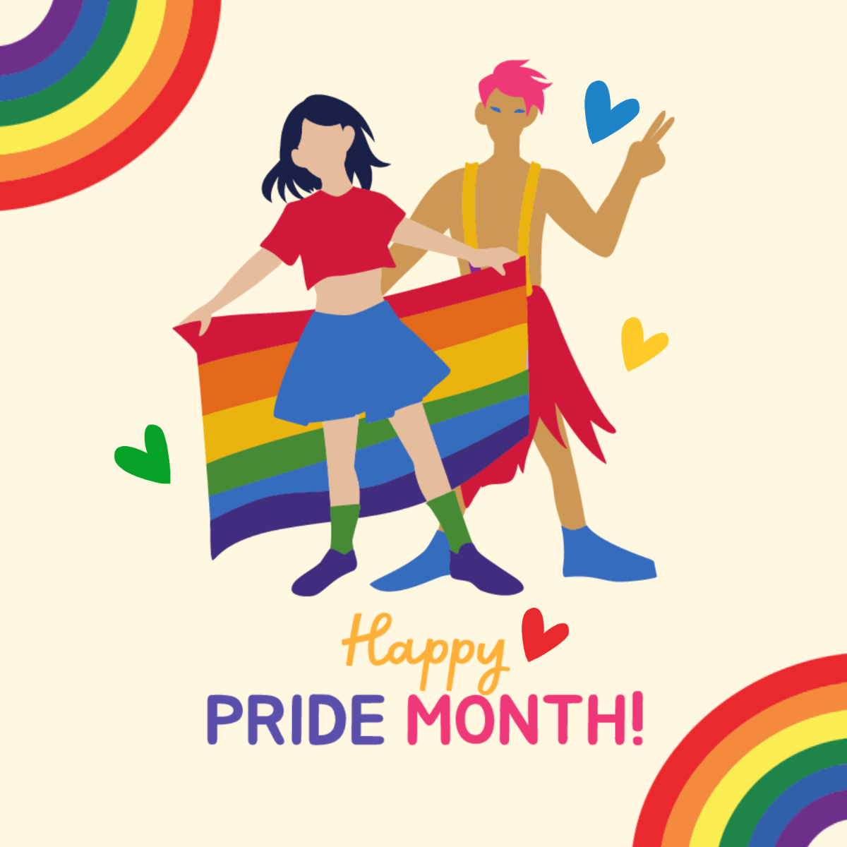 Pride Month Cartoon Vector Template