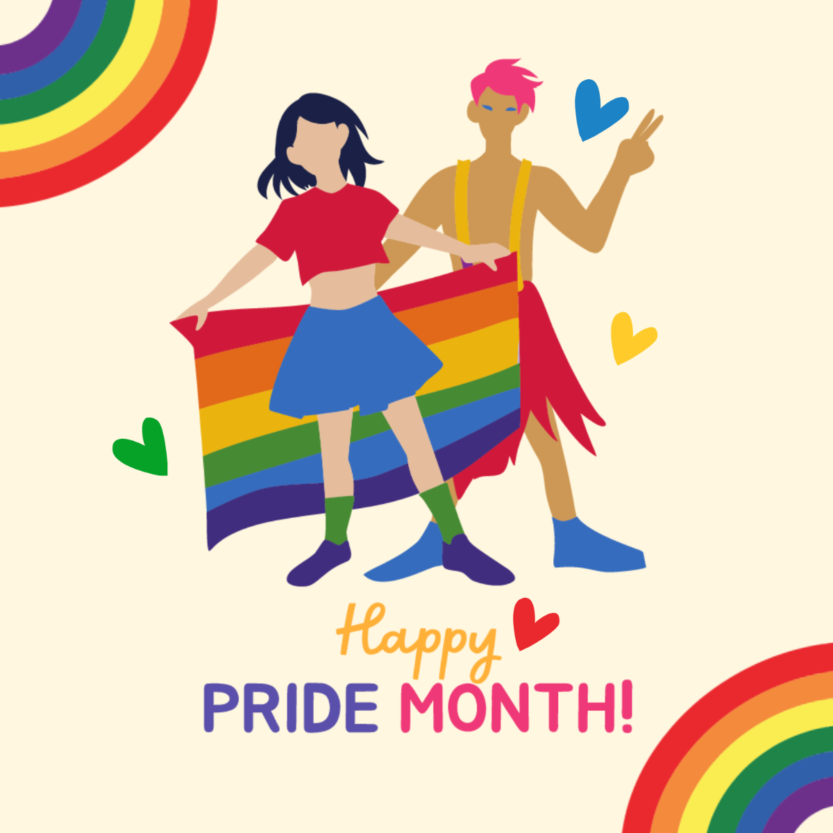 Pride Month Cartoon Vector Template - Edit Online & Download