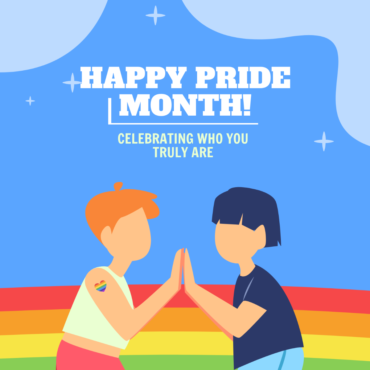 Pride Month Greeting Card Vector Template